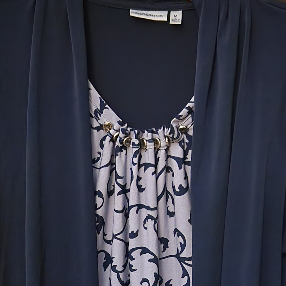 Croft & Barrow ❤️ Cardigan Blouse - Picture 4 of 4